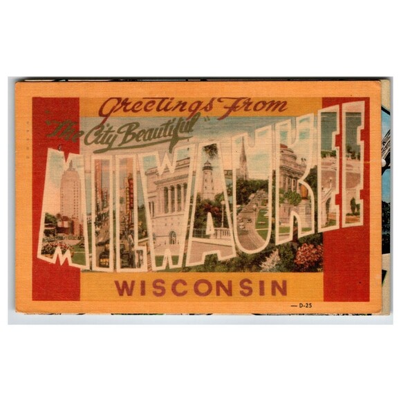 Other - Vintage Milwaukee Wisconsin Large Letter Postcard E.C. Kropp Co. Linen